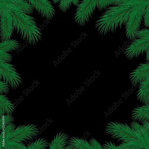 Frame with spruce branches.