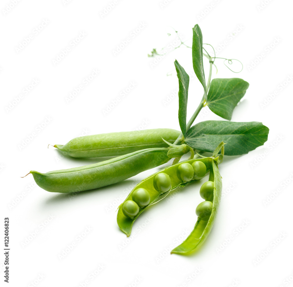 Fresh green peas with leaves Fresh green peas with leaves