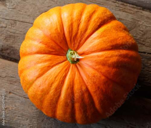 Wallpaper Mural One big pumpkin on wooden background Torontodigital.ca