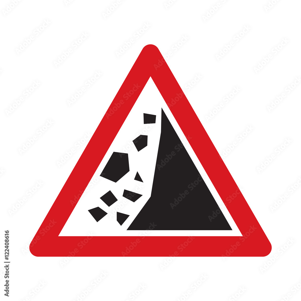 Traffic sign falling rocks or debris. Vector illustration. Traffic sign falling rocks or debris. Vector illustration.