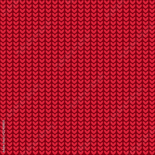 Knitted wool red background, vector illustration