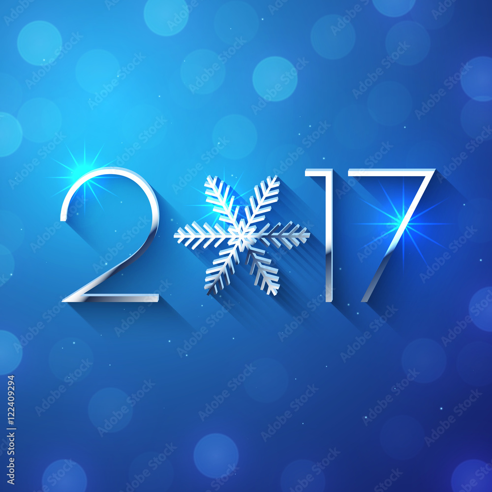 Naklejka New Year 2017 text design
