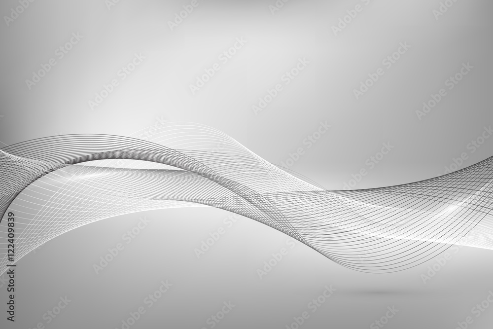 Abstract smooth lines on gray background