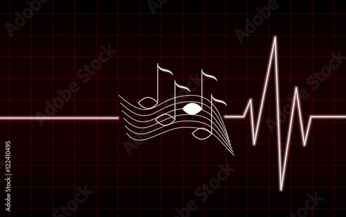 red music heart beating