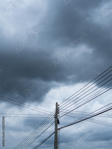 Wallpaper Mural Electric pole and sky before the rain most cloudy. Torontodigital.ca