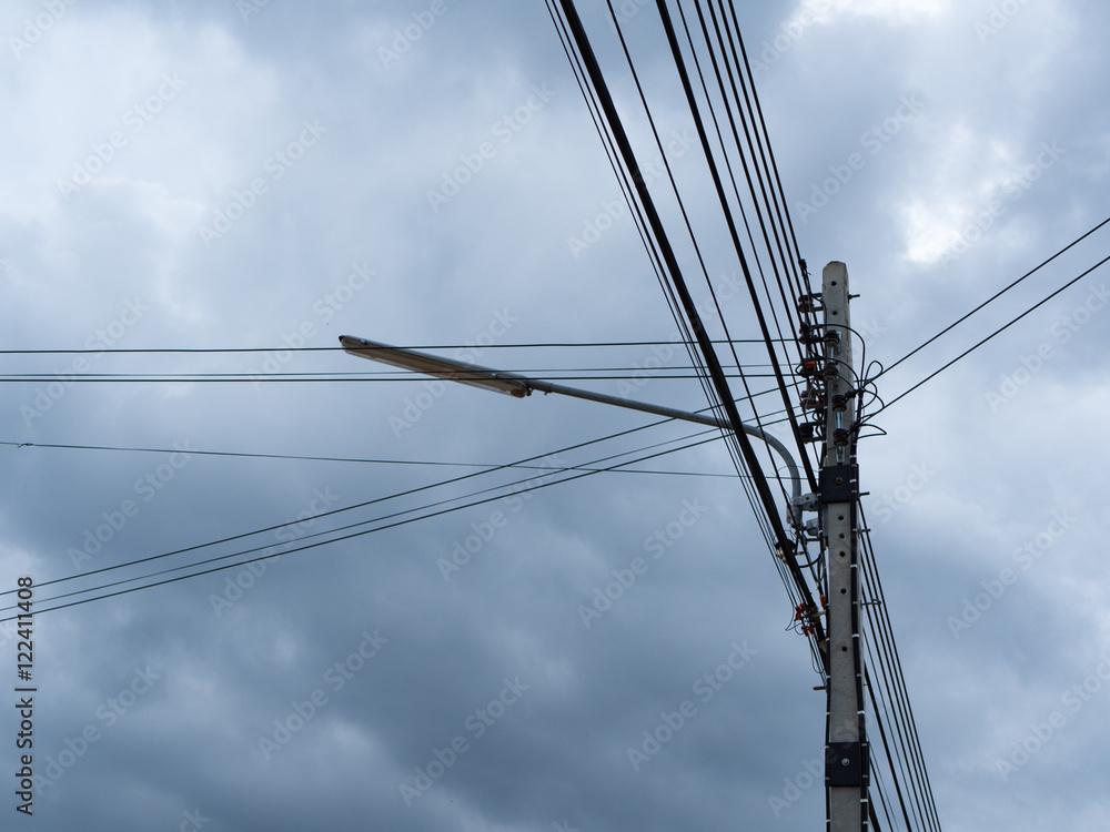 Electric pole and sky before the rain most cloudy. Electric pole and sky before the rain most cloudy.
