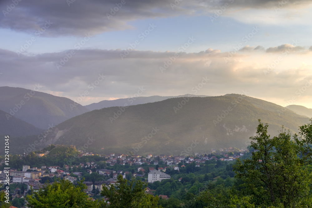 Looking out towards the city of Jajce