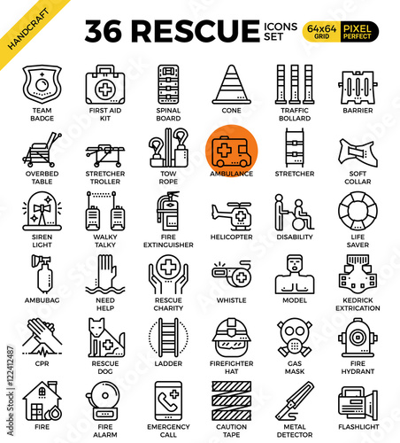 Rescue concept icons