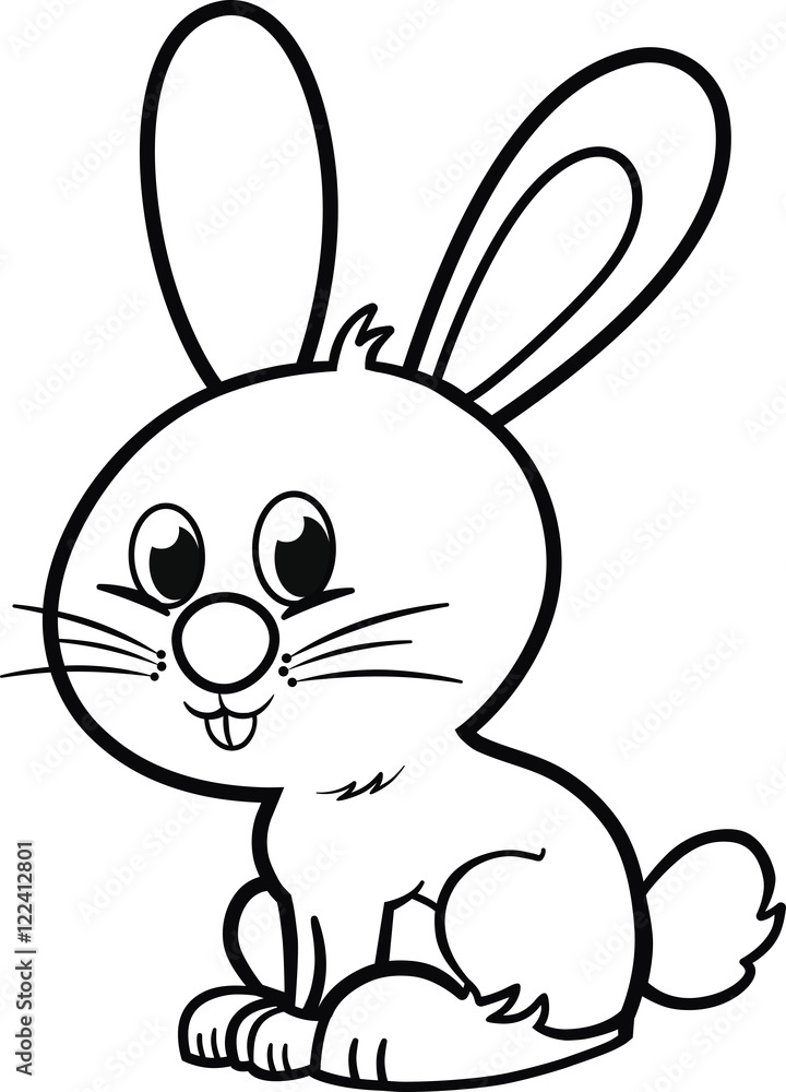 Black and white rabbit cartoon Black and white rabbit cartoon