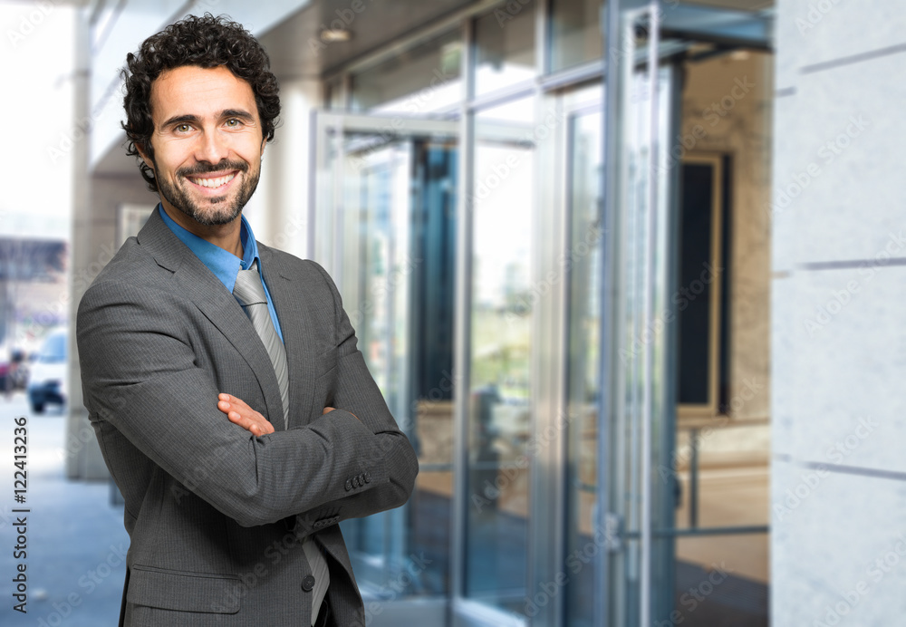 Smiling businessman outdoor Smiling businessman outdoor