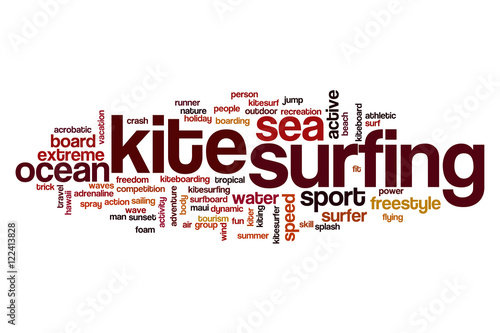 Kite surfing word cloud