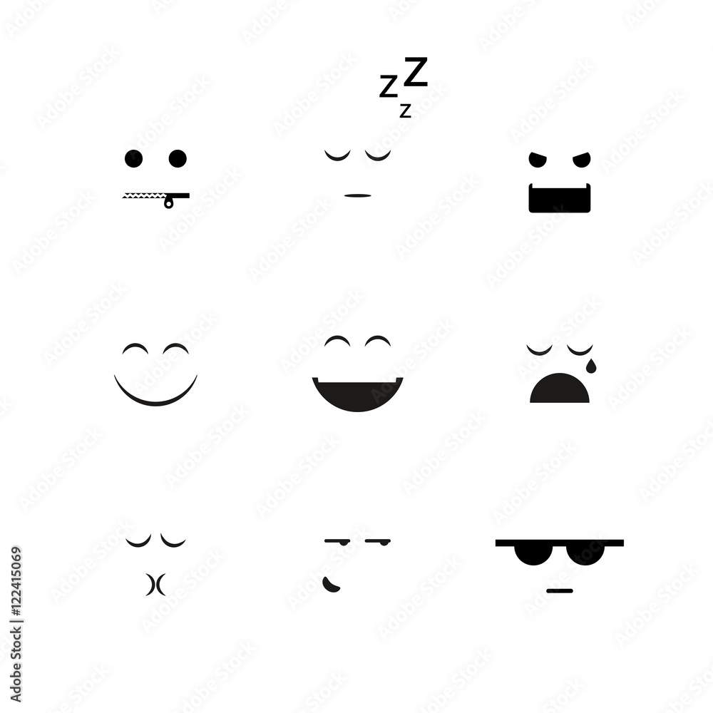 Collection of different emoji vector clipart