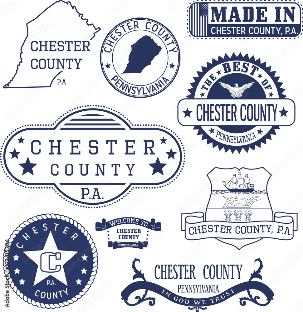generic stamps and signs of Chester county, PA