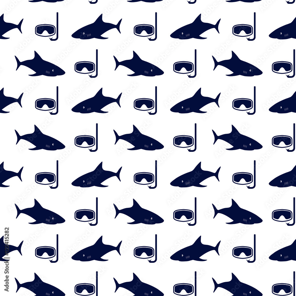 Nautical seamless background, vector illustration.