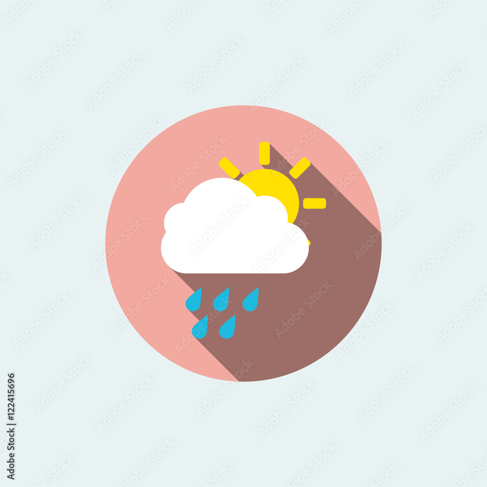rainy sunny icon. flat style rainy sunny icon. flat style