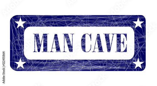 Blue Ink Stamp Man Cave
