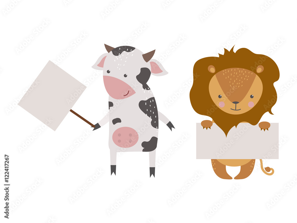 Obraz premium Cute animals vector character