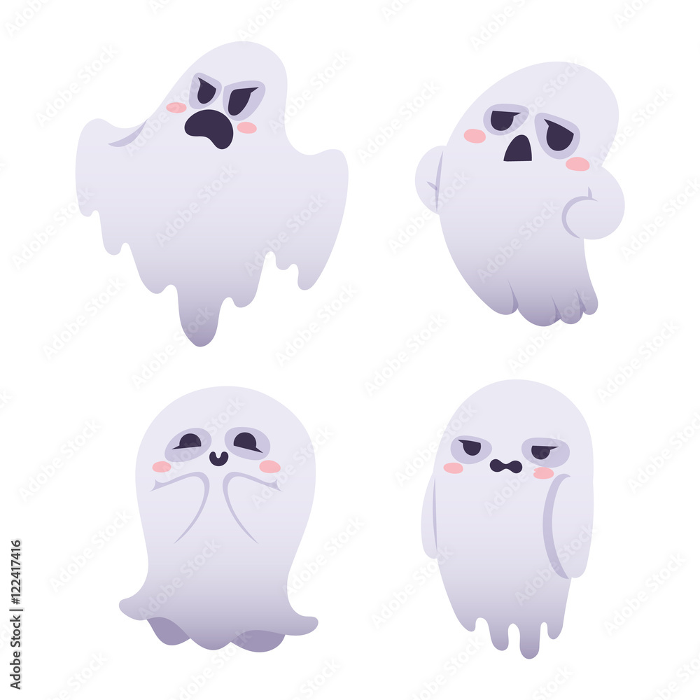 Obraz premium Ghost vector characters isolated