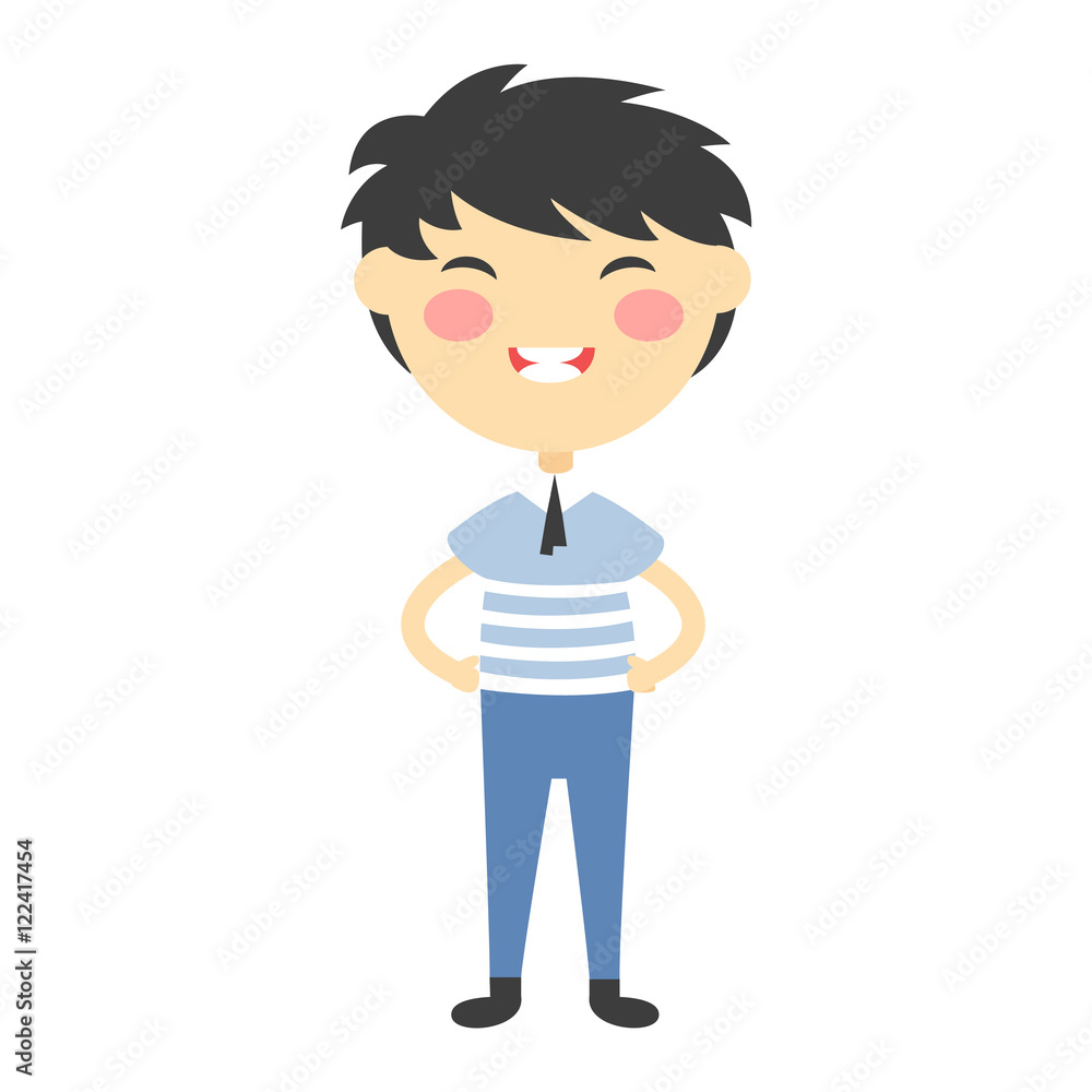 Cute boy vector illustration.