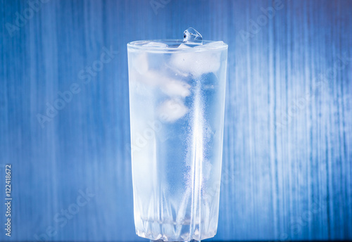glass of water and ice