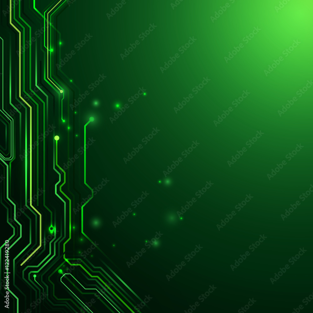 Abstract lines technology on green light background Space for yo Abstract lines technology on green light background Space for yo