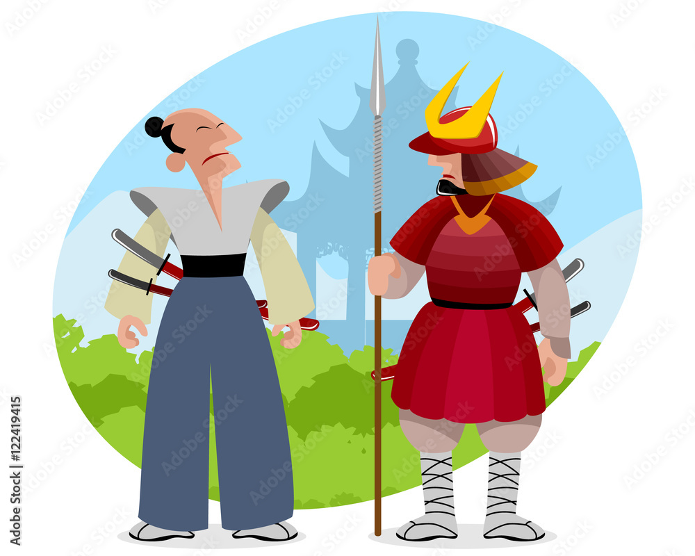 Two samurais in Japan