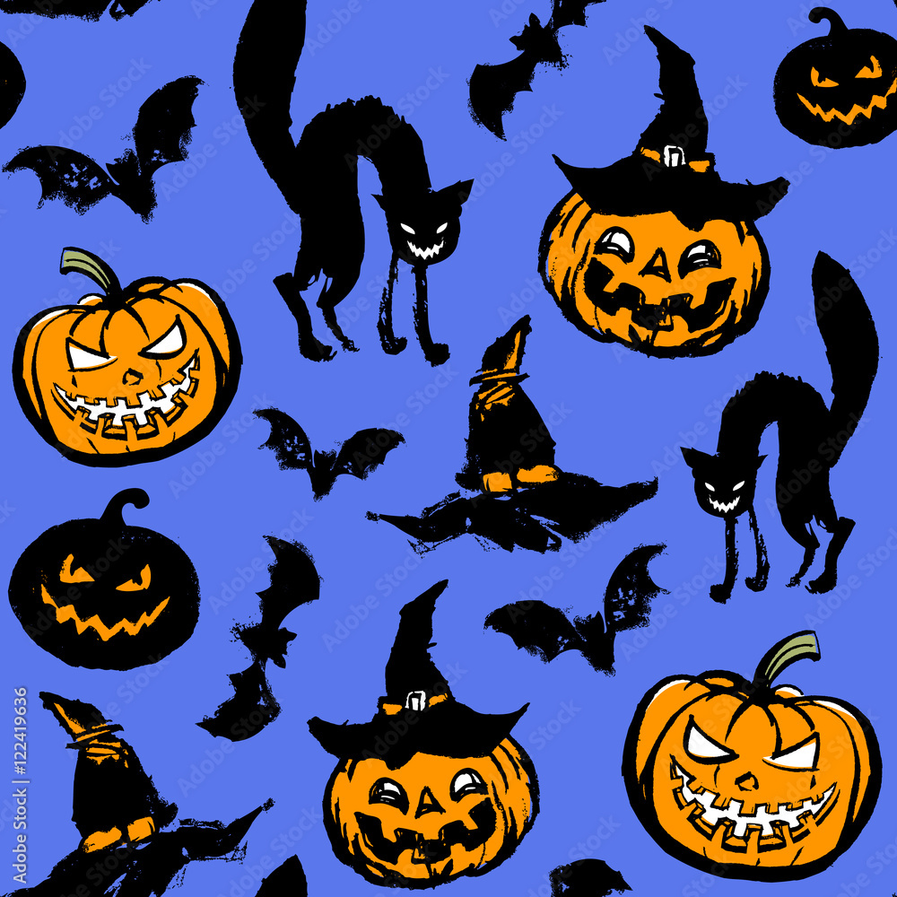 Halloween seamless pattern. Halloween seamless pattern.
