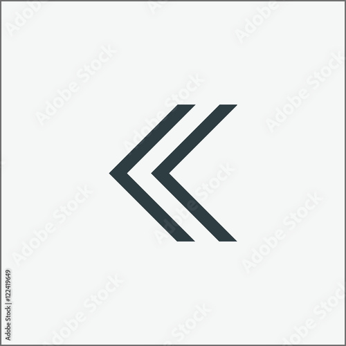 Arrow sign icon. Back arrow vector illustration.
