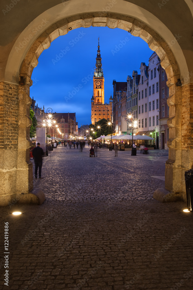 Long Market in Gdansk at Night