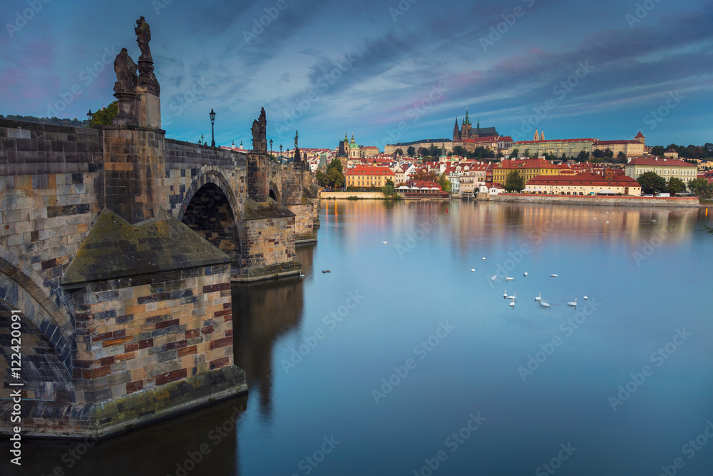 Prague. Image of Prague, capital city of Czech Republic, during sunrise.