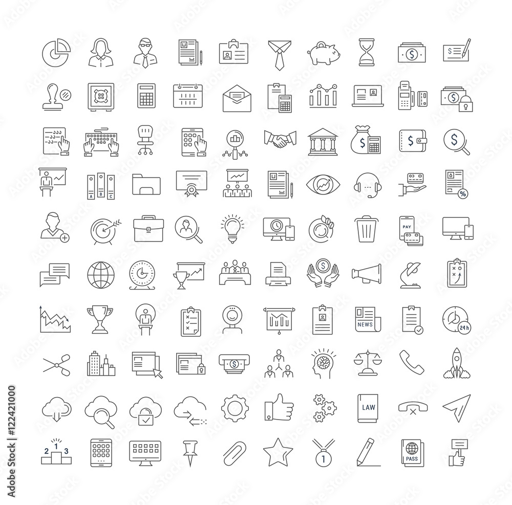 Set Vector Flat Line Icons Accounting and Finance Set Vector Flat Line Icons Accounting and Finance