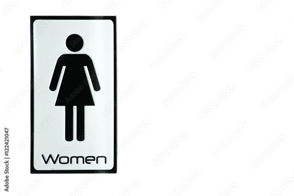 Woman restroom sign.