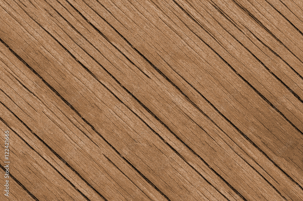 Fototapeta premium Wood texture. Lining boards wall. Wooden background pattern. Showing growth rings. Brown Colour