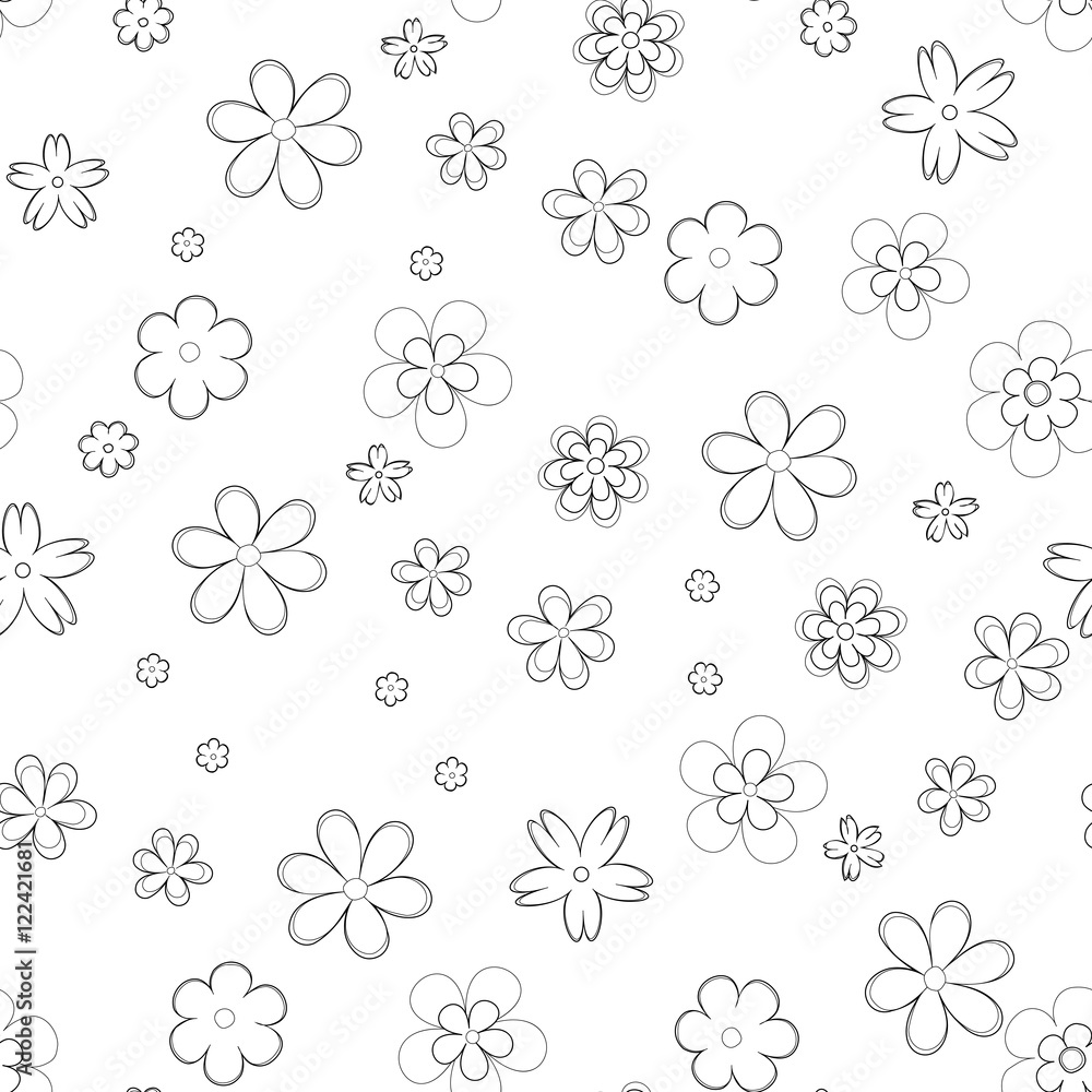 flower geometric seamless pattern. Fashion graphic. Background design. Modern stylish abstract texture. Template for prints, textile, wrapping and decoration, wallpaper. Vector illustration.