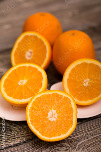 oranges fruit on wooden background