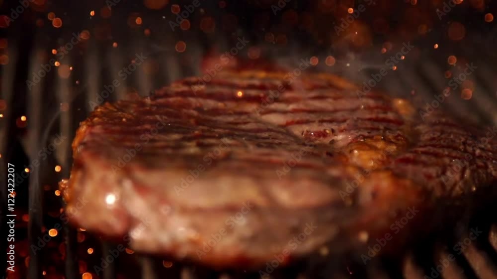 Cooking meat in slow motion Cooking meat in slow motion