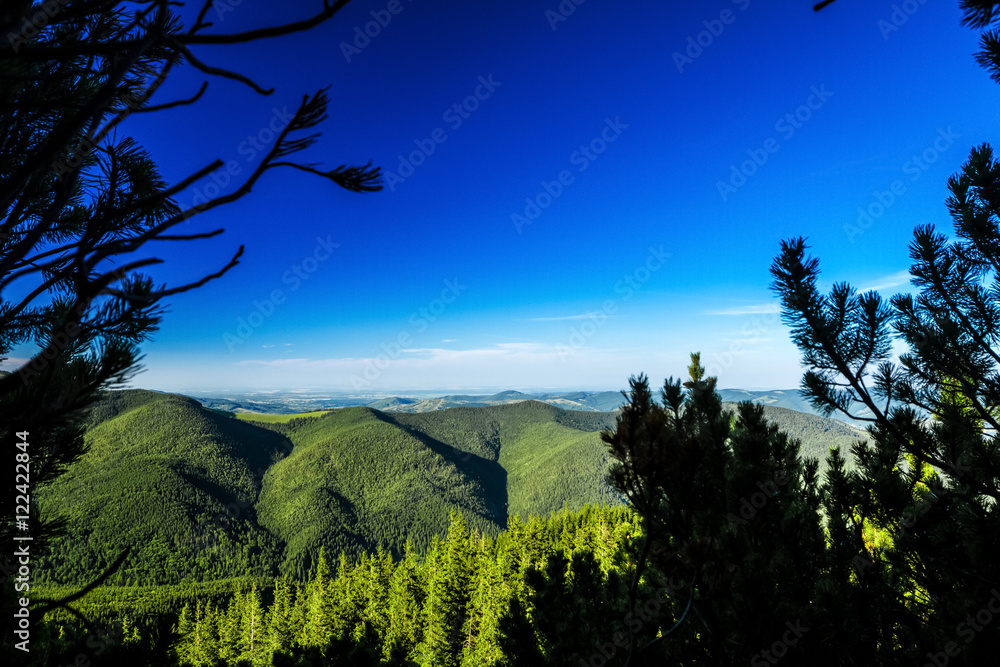 Breathtaking landscape of Ukrainian Carpathian mountains.
