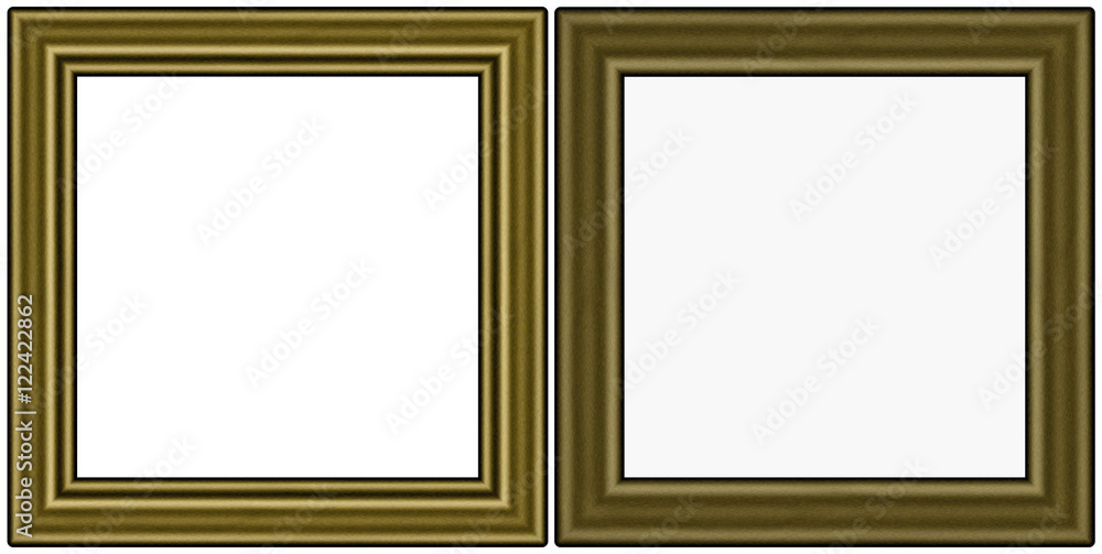 wooden frame isolated on white, set wooden frame isolated on white, set