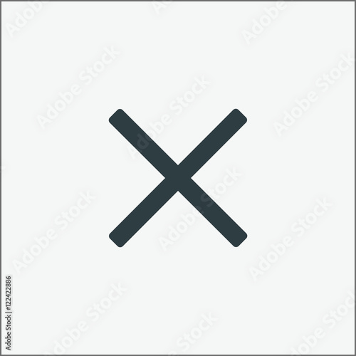 Check-mark denied, delete, close icon.