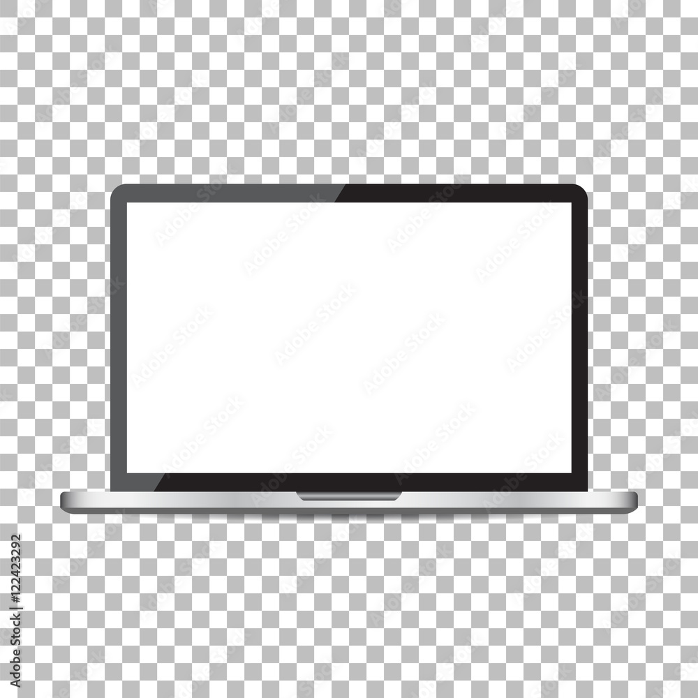 Laptop with white screen flat icon. Computer vector illustration on isolated background. Laptop with white screen flat icon. Computer vector illustration on isolated background.