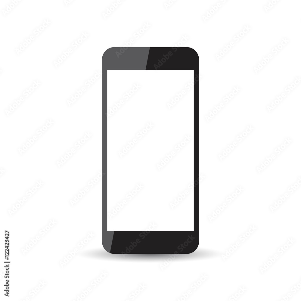 Black realistic smartphone icon with isolated blank screen. Modern simple flat telephone. Vector illustration. Black realistic smartphone icon with isolated blank screen. Modern simple flat telephone. Vector illustration.