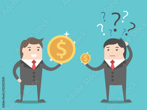 Two businessmen with money