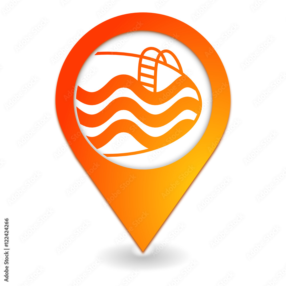 Fotografie symbole piscine géolocalisation orange