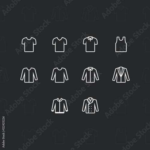 Fashion clothes Icons  2 pixel stroke   60x60 resolution. Outline vector icons for web and mobile.