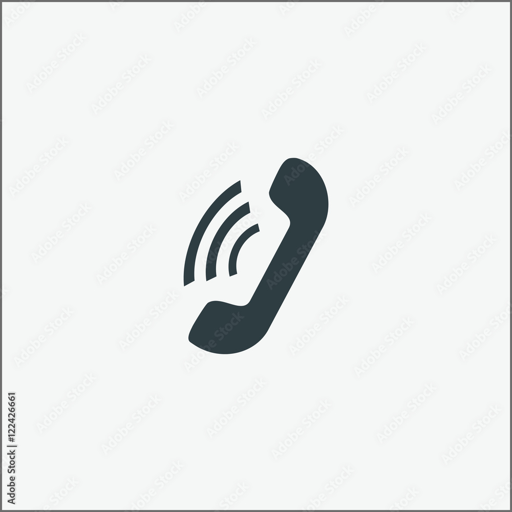 Phone icon in flat style isolated on background. Telephone symbol. Phone icon in flat style isolated on background. Telephone symbol.