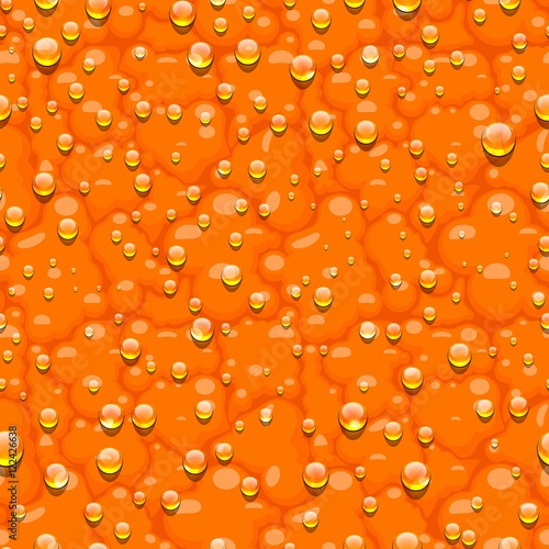 Orange seamless pattern with water drops