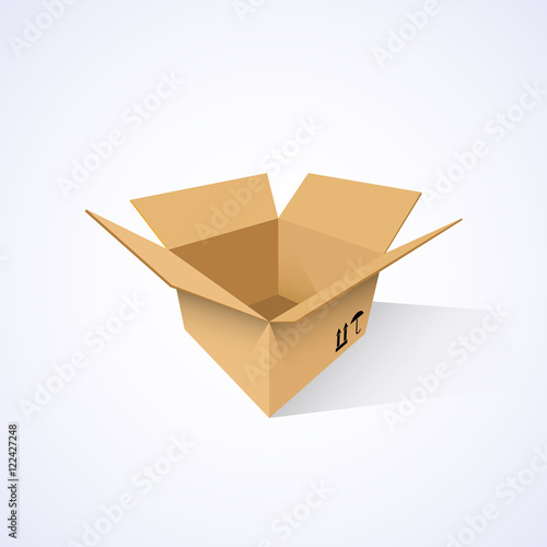 Open cardboard box  vector illustration  isolated