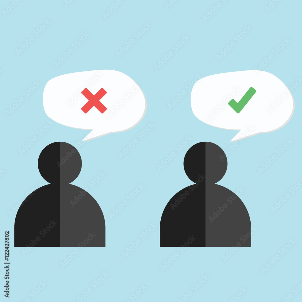 Voting concept by peple think right or wrong. Voting concept by peple think right or wrong.