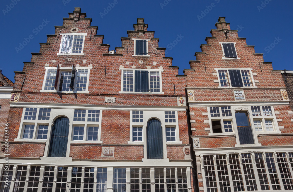 Fototapeta premium Facade of an old house in the center of Hoorn
