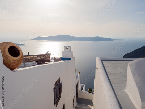 beautiful view of Santorini island photo